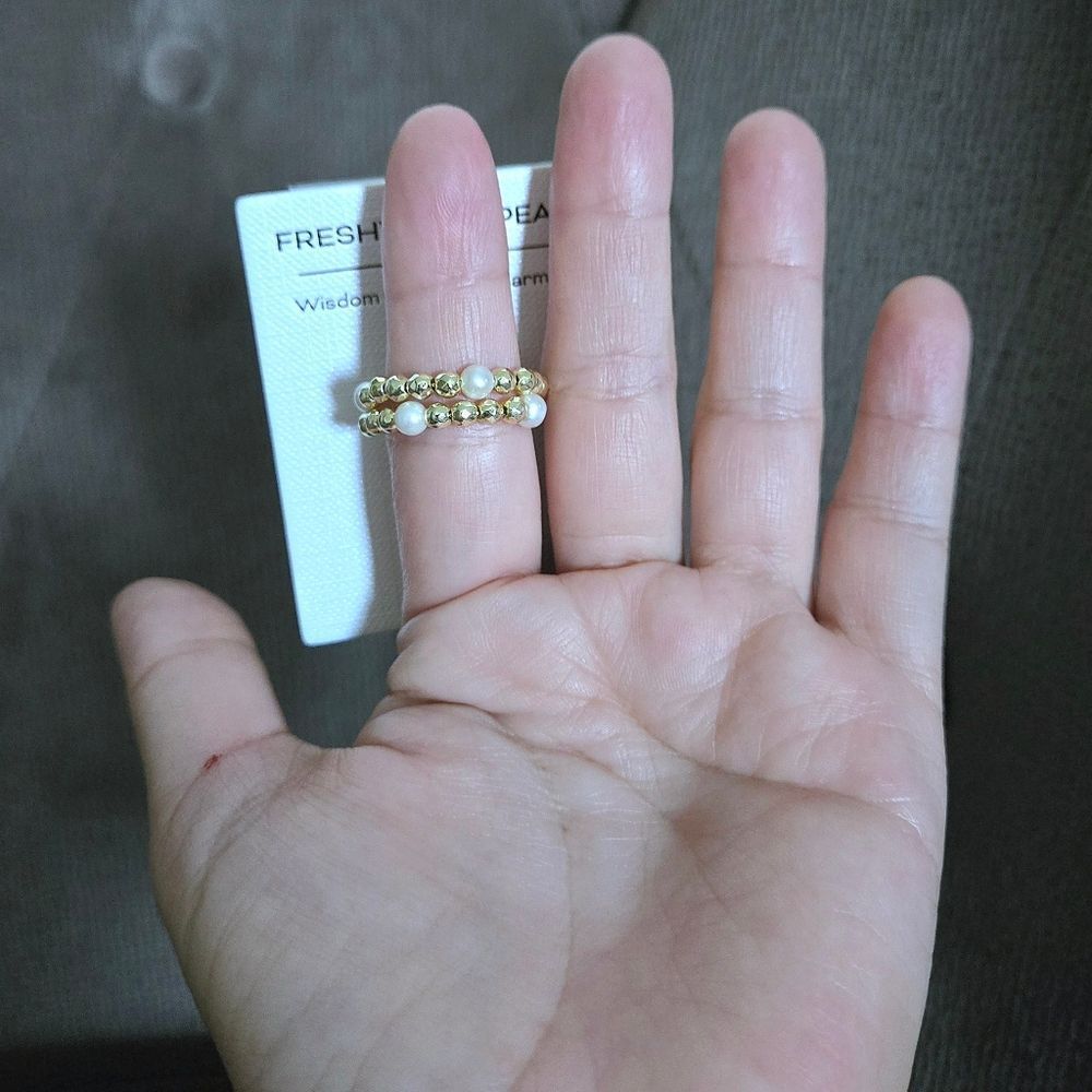 Freshwater Pearls and Gold💛 Hematite Beads Adjustable Wrap Ring💍 - NWT - Picture 12 of 16